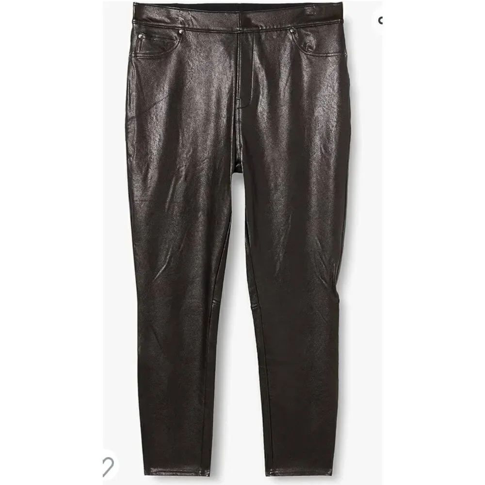 NWTâSpanx leather like skinny pants in noir szâ3xl